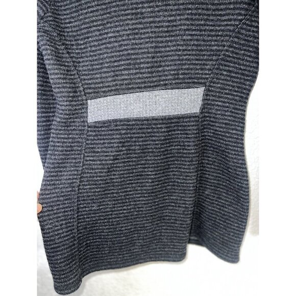 Prana Black Gray Striped Milana Wool-Blend Button-Up Cardigan Jacket Medium X1 - Picture 9 of 10